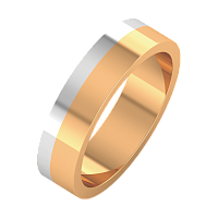 Кольцо обручальное из комбинированного золота 145025/B