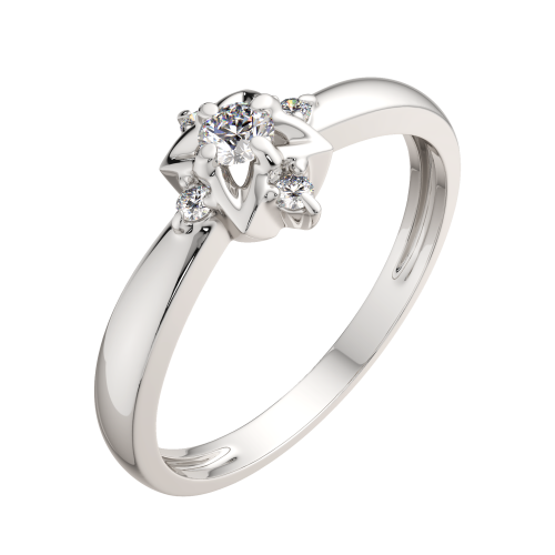 Кольцо помолвочное из белого золота с бриллиантом 2D00269.14K.W фото 2