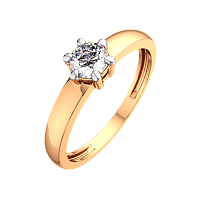 Кольцо помолвочное из розового золота с фианитом 2101197.14K.R.ZZ
