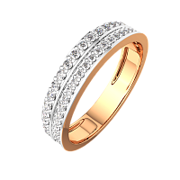 Кольцо из розового золота с бриллиантом 2D00316.14K.R