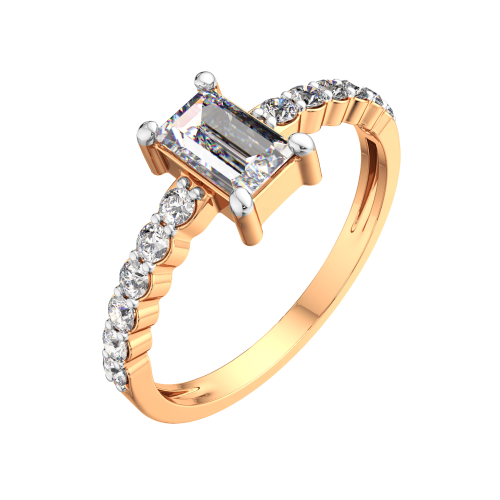 Кольцо из розового золота с фианитом 2101259.14K.R фото 2