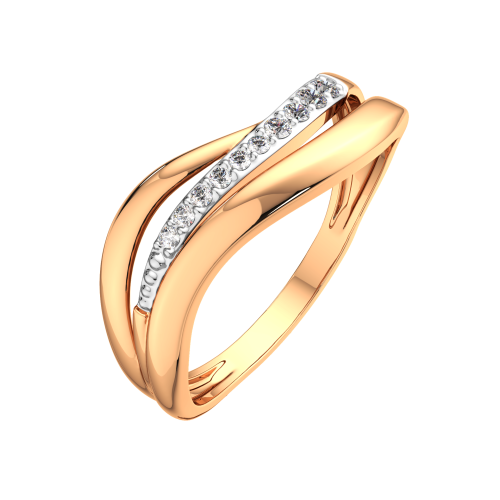 Кольцо из розового золота с фианитом 2101084.14K.R.ZZ