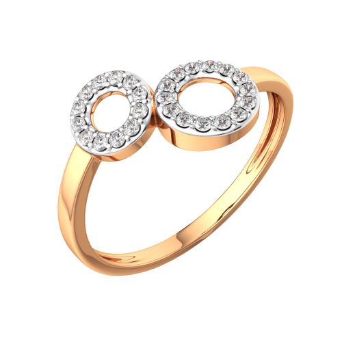 Кольцо из розового золота с фианитом 2101227.14K.R фото 2