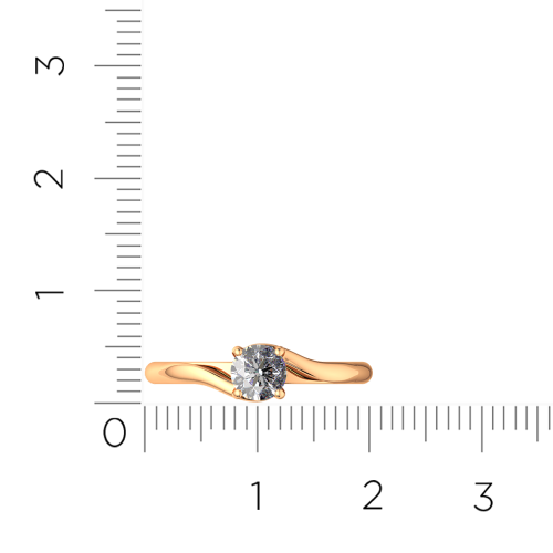 Кольцо помолвочное из розового золота с фианитом 210853.9K.R фото 5