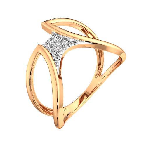 Кольцо из розового золота с фианитом 2101239.14K.R фото 2