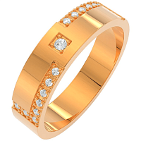 Кольцо обручальное из розового золота с бриллиантом 1D4577.14K.R