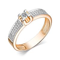 Кольцо из розового золота с бриллиантом 15435-100