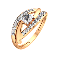 Кольцо из розового золота с фианитом 210821.14K.R