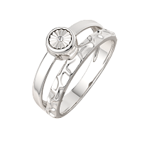 Кольцо из серебра с бриллиантом 02D0008