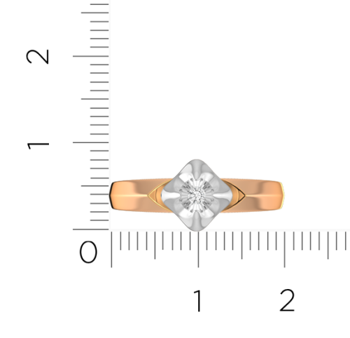 Кольцо из комбинированного золота с бриллиантом 2D00157.14K.B фото 4