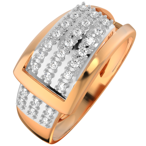 Кольцо из розового золота с фианитом 210518-9K