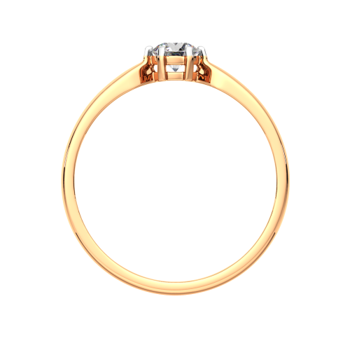 Кольцо помолвочное из розового золота с фианитом 2101160.14K.R фото 4