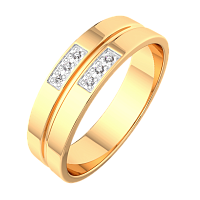 Кольцо обручальное из розового золота с бриллиантом 1D50112.14K.R
