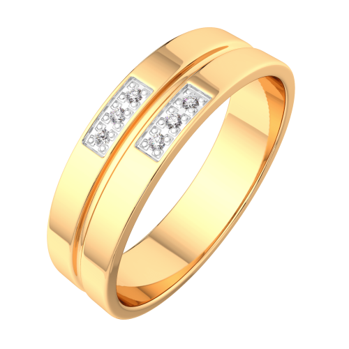 Кольцо обручальное из розового золота с бриллиантом 1D50112.14K.R