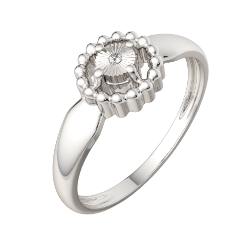 Кольцо из серебра с бриллиантом 02D0088 фото 2