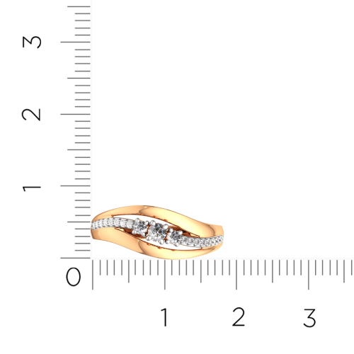 Кольцо из розового золота с фианитом 2101529.14K.R фото 6