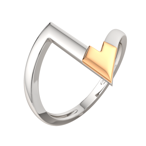 Кольцо из комбинированного серебра 0200105.G14K фото 2