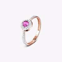 Кольцо из розового золота с сапфиром 012-11030