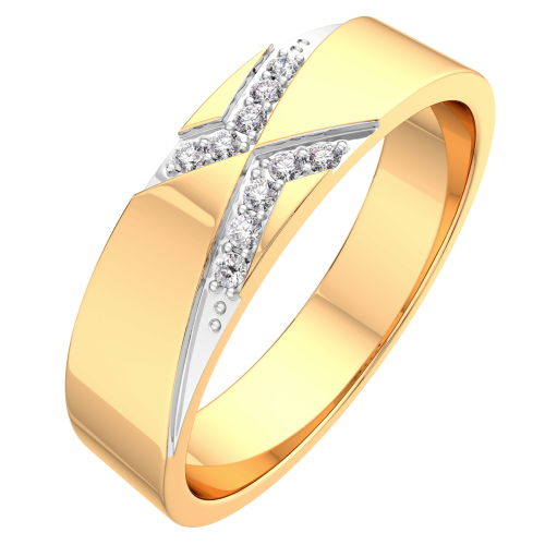Кольцо обручальное из розового золота с бриллиантом 1D40101.14K.R