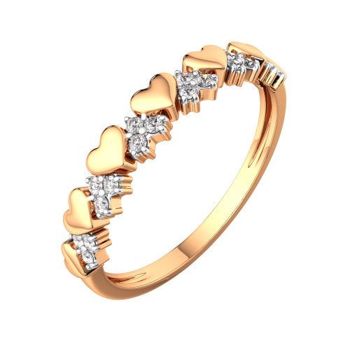 Кольцо из розового золота с фианитом 2101263.14K.R фото 2