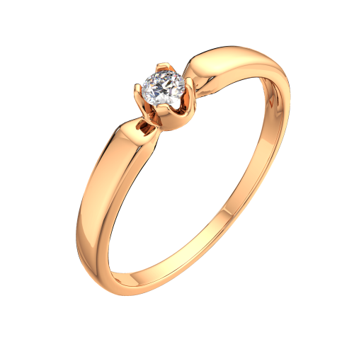 Кольцо помолвочное из розового золота с фианитом 210560.14K.R фото 2