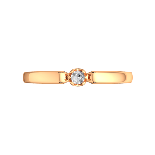 Кольцо помолвочное из розового золота с фианитом 210560.14K.R фото 3