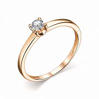 Кольцо помолвочное из розового золота с бриллиантом 14237-100