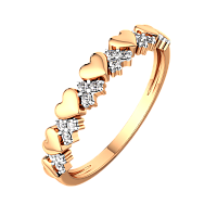 Кольцо из розового золота с фианитом 2101263.14K.R
