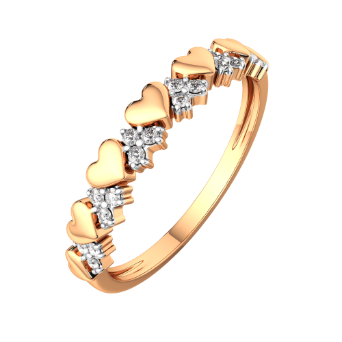 Кольцо из розового золота с фианитом 2101263.14K.R