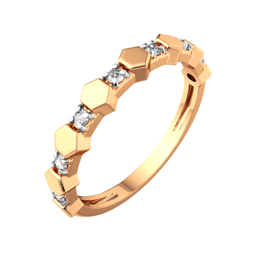 Кольцо из розового золота с фианитом 2101176.9K.R фото 2