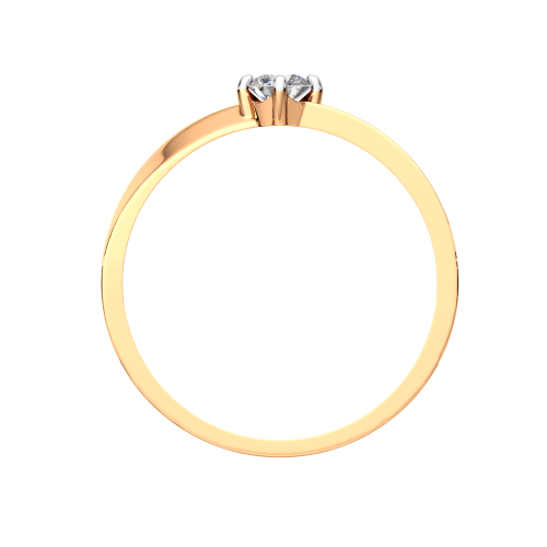Кольцо помолвочное из розового золота с фианитом 210538-9K фото 4