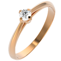Кольцо помолвочное из розового золота с бриллиантом 2D00128.14K.R