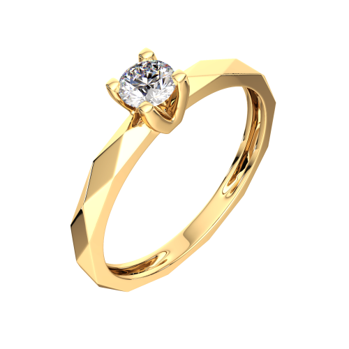 Кольцо помолвочное из желтого золота с бриллиантом 2D00363.18K.Y фото 2