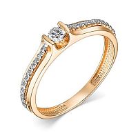 Кольцо помолвочное из розового золота с бриллиантом 15529-100