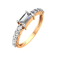 Кольцо из розового золота с фианитом 2101250.14K.R
