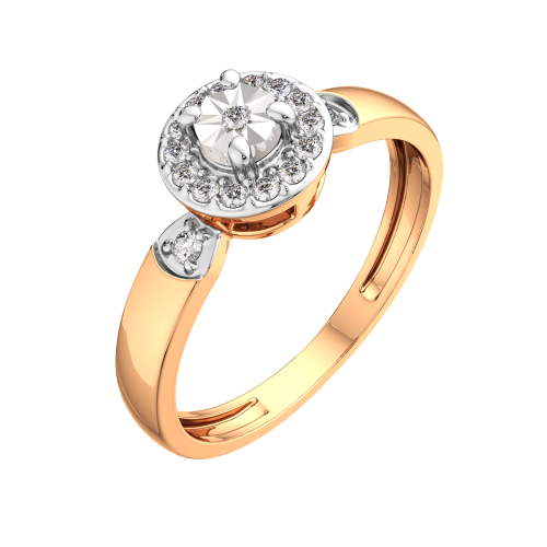 Кольцо из комбинированного золота с бриллиантом 2D00487.14K.B фото 2