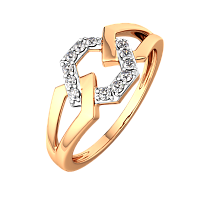 Кольцо из розового золота с фианитом 2101590.14K.R
