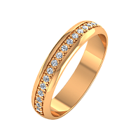 Кольцо обручальное из розового золота с фианитом 154067
