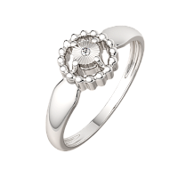 Кольцо из серебра с бриллиантом 02D0088