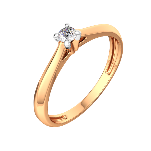 Кольцо помолвочное из розового золота с бриллиантом 2D00261.14K.R.ZZ фото 2