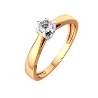 Кольцо помолвочное из комбинированного золота с бриллиантом 2D00262.14K.B.ZZ