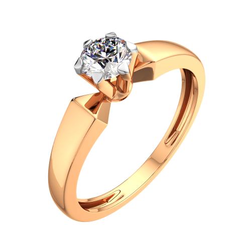 Кольцо помолвочное из розового золота с бриллиантом 2D00350.14K.R фото 2