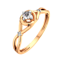 Кольцо из розового золота с фианитом 210896.9K.R.ZZ