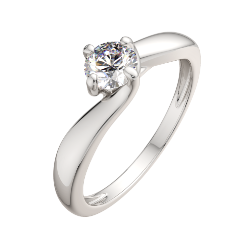 Кольцо помолвочное из белого золота с бриллиантом 2D00145.14K.W