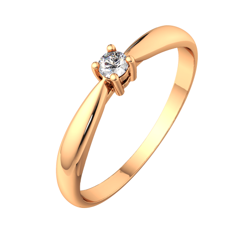 Кольцо помолвочное из розового золота с бриллиантом 2D0080.14K.R