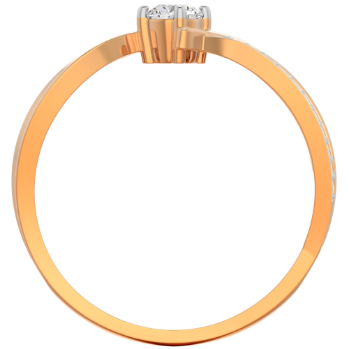 Кольцо из розового золота с фианитом 210523 фото 4