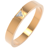 Кольцо обручальное из розового золота с фианитом 153083.14K.R