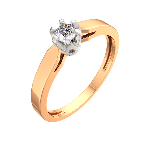 Кольцо помолвочное из комбинированного золота с бриллиантом 2D00236.14K.B.ZZ фото 2