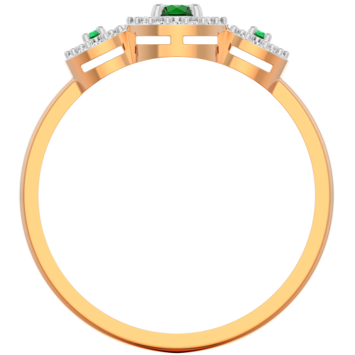 Кольцо из розового золота с изумрудом 2D2084.14K.R фото 2