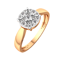 Кольцо из розового золота с бриллиантом 2D00340.14K.R